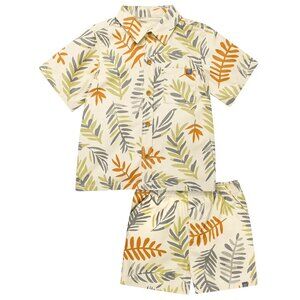 NWT Modern Moments by Gerber Toddler Boy Resort Shirt and Short Outfit Set, 4T